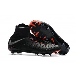 Chaussure de Foot Nike HyperVenom Phantom 3 FG Noir Argent