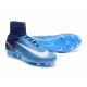 Nike Mercurial Superfly V FG Nouvelle Chaussures de Foot Bleu Noir Blanc