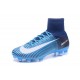 Nike Mercurial Superfly V FG Nouvelle Chaussures de Foot Bleu Noir Blanc