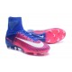 Nike Mercurial Superfly V FG Nouvelle Chaussures de Foot Rose Bleu Blanc