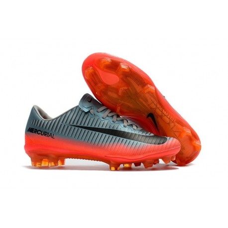 Nike Mercurial Vapor XI FG ACC Chaussures Foot Gris Orange Noir