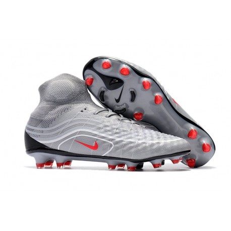 Nike Magista Obra 2 FG Homme 2017 Crampon de Football Gris Rouge