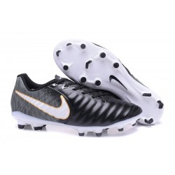 Chaussure de Foot Nouvelles Nike Tiempo Legend VII FG Cuir - Noir Blanc