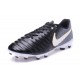 Chaussure de Foot Nouvelles Nike Tiempo Legend VII FG Cuir - Noir Blanc