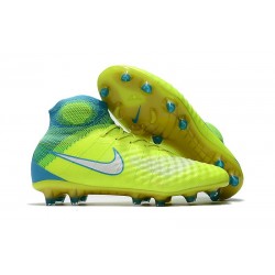 Chaussure de Foot Nouvelles Nike Magista Obra II FG - Volt Blanc Bleu