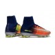 Nike Mercurial Superfly V FG Nouvelle Chaussures de Foot Bleu Chrome Carmin