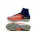 Nike Mercurial Superfly V FG Nouvelle Chaussures de Foot Bleu Chrome Carmin