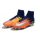 Nike Mercurial Superfly V FG Nouvelle Chaussures de Foot Bleu Chrome Carmin