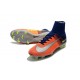 Nike Mercurial Superfly V FG Nouvelle Chaussures de Foot Bleu Chrome Carmin