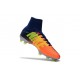 Nike Mercurial Superfly V FG Nouvelle Chaussures de Foot Bleu Chrome Carmin