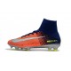 Nike Mercurial Superfly V FG Nouvelle Chaussures de Foot Bleu Chrome Carmin