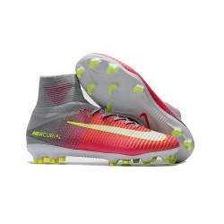 Nike Mercurial Superfly V FG Nouvelle Chaussures de Foot Rose Gris