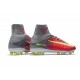 Nike Mercurial Superfly V FG Nouvelle Chaussures de Foot Rose Gris