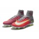 Nike Mercurial Superfly V FG Nouvelle Chaussures de Foot Rose Gris