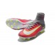 Nike Mercurial Superfly V FG Nouvelle Chaussures de Foot Rose Gris