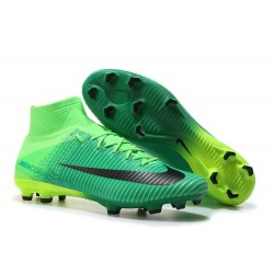 Nike Mercurial Superfly V FG Nouvelle Chaussures de Foot Vert Noir