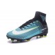 Crampons de Football Homme Nouveau Nike Mercurial Superfly V FG Bleu Jaune Noir