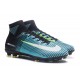 Crampons de Football Homme Nouveau Nike Mercurial Superfly V FG Bleu Jaune Noir