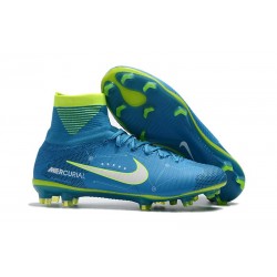 Crampons de Football Neymar Nouveau Nike Mercurial Superfly V FG Bleu