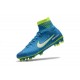 Crampons de Football Neymar Nouveau Nike Mercurial Superfly V FG Bleu