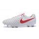 Chaussure de Foot Nouvelles Nike Tiempo Legend VII FG Cuir - Blanc Rouge