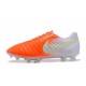 Chaussure de Foot Nouvelles Nike Tiempo Legend VII FG Cuir - Orange Blanc