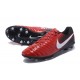 Chaussure de Foot Nouvelles Nike Tiempo Legend VII FG Cuir - Rouge Noir Blanc