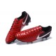 Chaussure de Foot Nouvelles Nike Tiempo Legend VII FG Cuir - Rouge Noir Blanc