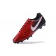 Chaussure de Foot Nouvelles Nike Tiempo Legend VII FG Cuir - Rouge Noir Blanc