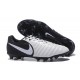 Nike Tiempo Legend 7 FG Kangourou Crampons Football - Blanc Noir