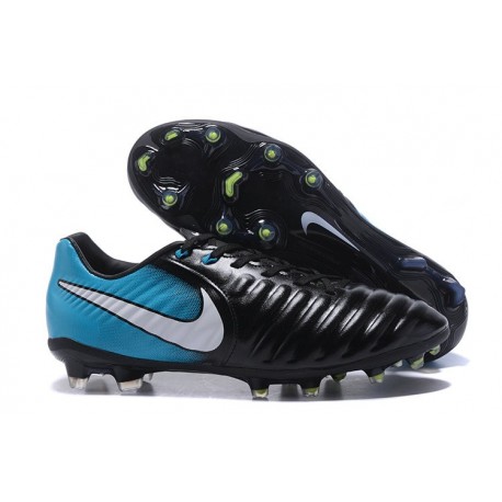 Nike Tiempo Legend 7 FG Kangourou Crampons Football - Noir Bleu