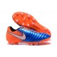 Nike Tiempo Legend 7 FG Kangourou Crampons Football - Bleu Orange