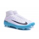 Crampons de Football Homme Nouveau Nike Mercurial Superfly V FG Blanc Bleu Noir