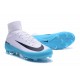 Crampons de Football Homme Nouveau Nike Mercurial Superfly V FG Blanc Bleu Noir