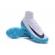 Crampons de Football Homme Nouveau Nike Mercurial Superfly V FG Blanc Bleu Noir