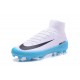 Crampons de Football Homme Nouveau Nike Mercurial Superfly V FG Blanc Bleu Noir