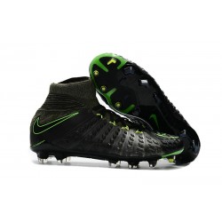 Nike HyperVenom Phantom 3 DF FG ACC Flyknit Chaussures - Noir Vert