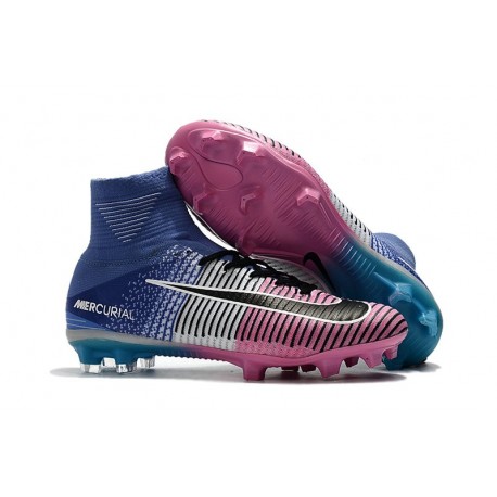 Nike Mercurial Superfly 5 FG Nouvel Chaussure Football - Bleu Rose Noir