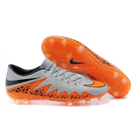 Crampons Nouveaux 2016 Neymar Nike Hypervenom Phinish FG Gris Orange