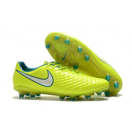 Nike Chaussure Foot Magista Opus II FG Homme Jaune Blanc