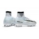 Nike Ronaldo Crampons de Foot Mercurial Superfly V DF CR7 FG - Blanc Noir