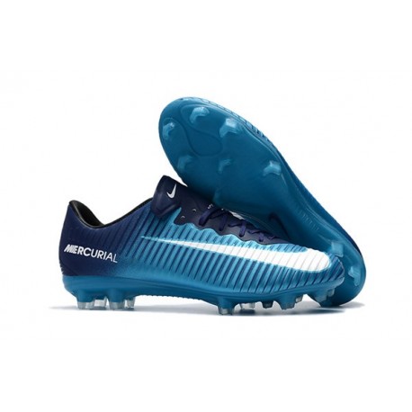 Nike Mercurial Vapor XI FG ACC Chaussures - Bleu Blanc