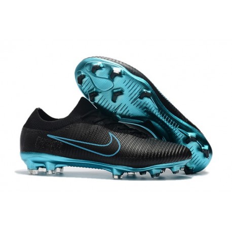 Chaussures Nouveaux Nike Mercurial Vapor Flyknit Ultra FG - Noir Bleu