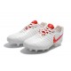 Nike Tiempo Legend 7 FG Kangourou Crampons Football - Blanc Rouge