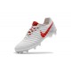 Nike Tiempo Legend 7 FG Kangourou Crampons Football - Blanc Rouge