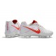 Nike Tiempo Legend 7 FG Kangourou Crampons Football - Blanc Rouge