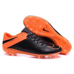 Crampons Nouveaux 2016 Neymar Nike Hypervenom Phinish FG Cuir Orange Noir