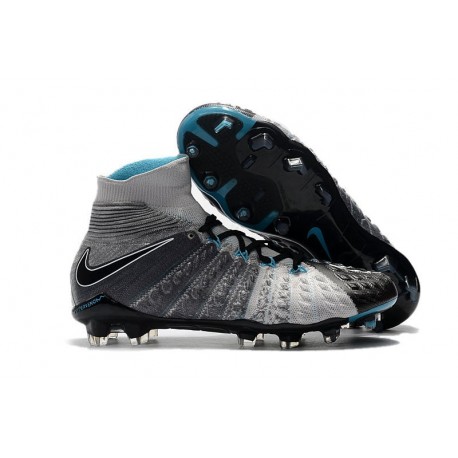 Crampons de Foot Nike HyperVenom Phantom III DF FG - Gris Noir