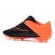 Crampons Nouveaux 2016 Neymar Nike Hypervenom Phinish FG Cuir Orange Noir