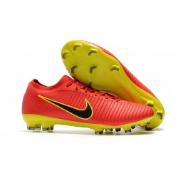 Chaussures Nouveaux Nike Mercurial Vapor Flyknit Ultra FG - Rouge Jaune